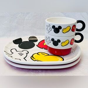 Disney Parks Mickey Mouse Body Parts Vintage Snack / Soup / Sandwich Set - 4pc